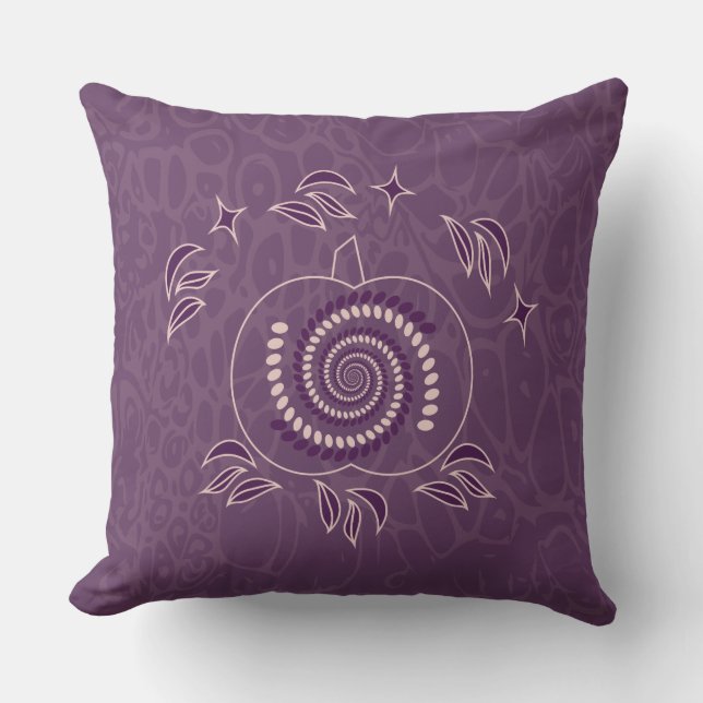 Cojín Decorativo Caída de la Calabaza Purple Boho (Anverso)