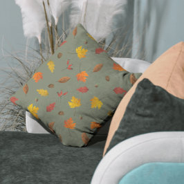 Cojín Decorativo Caída deja a Hunter Green