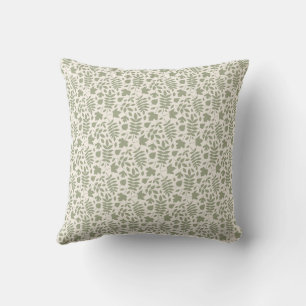 Cojín Decorativo Caída deja verde patrón Sml en crema