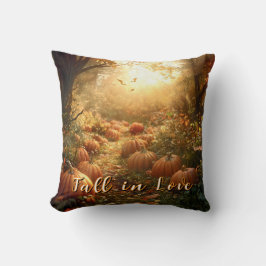 Cojín Decorativo "Caída enamorada" Escena forestal de otoño y calab