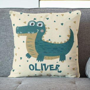 Cojín Decorativo Caimán bebé divertido y lindo personalizado