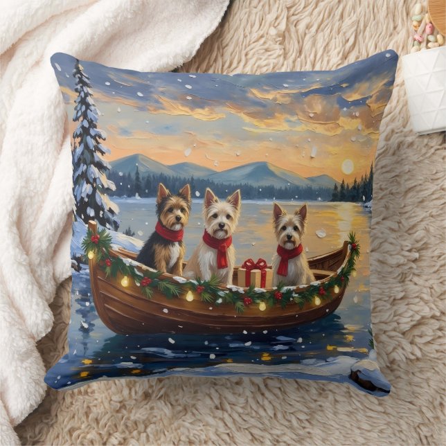 Cojín Decorativo Cairn Terrier Christmas Boat Holiday (Manta)
