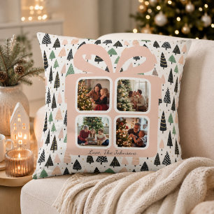 Cojín Decorativo Caja de regalo de Navidad moderna personalizada co