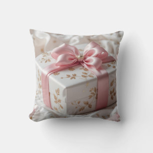 Cojín Decorativo caja de regalo rosa de seda encantadora