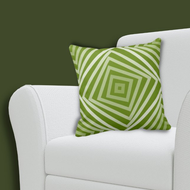 Cojín Decorativo Caja en espiral con patrón verde de verano (Summer Green Spiral Box Pattern Throw Pillow)