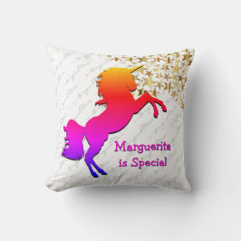 Cojín Decorativo Caja personalizada de UNICORNIO blanco