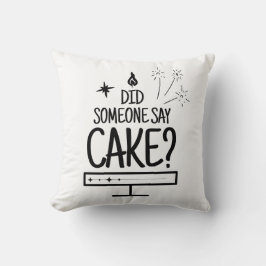 Cojín Decorativo Cake Lover Quote Minimal Black Typography White