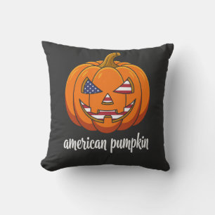 Cojín Decorativo Calabaza Americana Patriótica Jack O Lanter de Hal