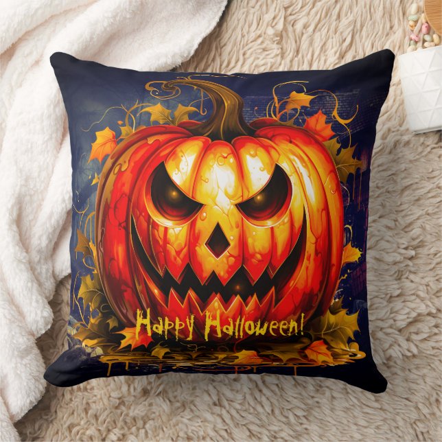Cojín Decorativo Calabaza asquerosa de Halloween Night (Manta)