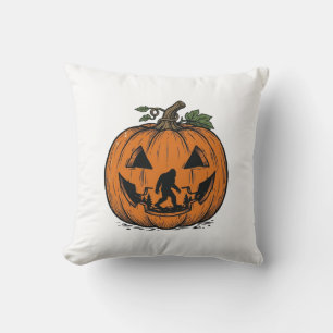Cojín Decorativo Calabaza Bigfoot Vintage Diseño Vector Halloween_1