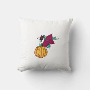 Cojín Decorativo Calabaza con mariposa morada