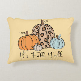 Cojín Decorativo Calabaza de caída de moda | Cita de "It's Fall Yal