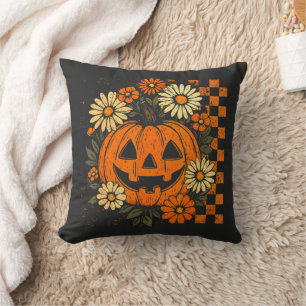 Cojín Decorativo Calabaza de calabaza floral vintage Halloween Cala