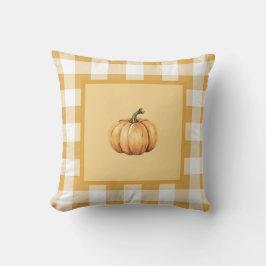 Cojín Decorativo Calabaza de Cuadro Beige de Decoración de Otoño Gr