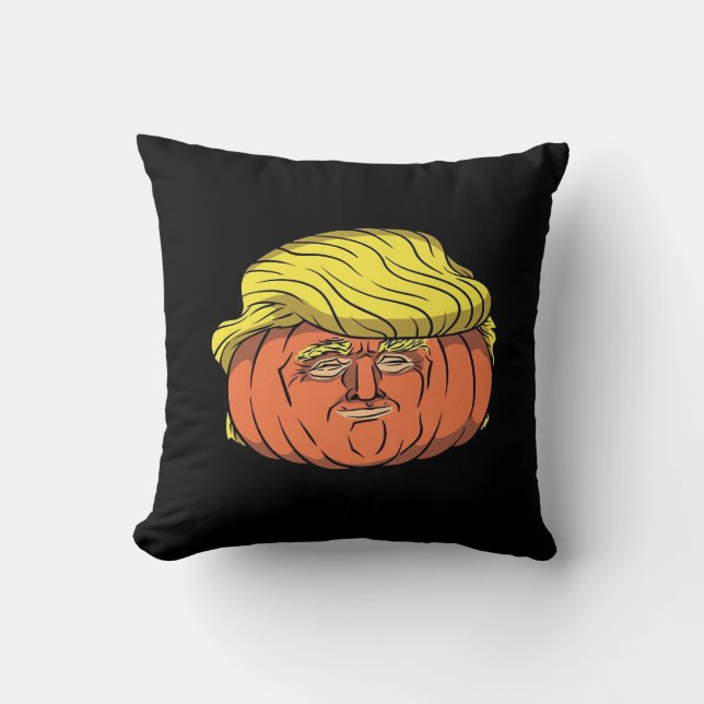 Cojín Decorativo Calabaza de Donald Trumpkin (Anverso)