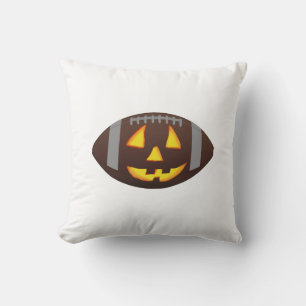 Cojín Decorativo Calabaza de fútbol americano cara
