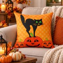 Calabaza de gato negro de Halloween Jack O' Lanter