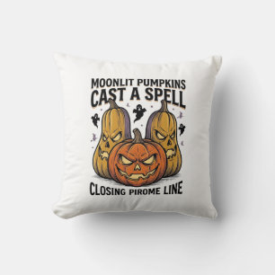 Cojín Decorativo Calabaza de Halloween Cita Jack O Linterna Eng ilu