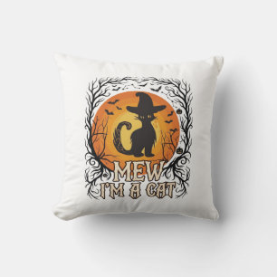 Cojín Decorativo Calabaza de Halloween Embrujada Silueta de Fantasm