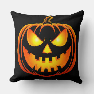 Cojín Decorativo Calabaza de Halloween espeluznante y luminosa