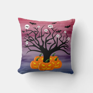 Cojín Decorativo Calabaza de Halloween Jack del Árbol Muerto de los