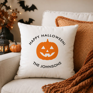 Cojín Decorativo Calabaza de Halloween minimalista – Familia person