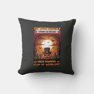 Cojín Decorativo Calabaza de Halloween Nocturna Sombrero de Copa Mu