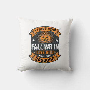 Cojín Decorativo Calabaza de Halloween que se enamora camiseta vint