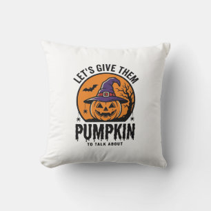 Cojín Decorativo Calabaza de Halloween Sombrero de Bruja Divertido