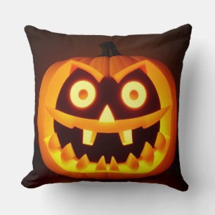 Cojín Decorativo Calabaza de Halloween tallada