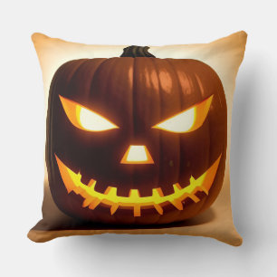 Cojín Decorativo Calabaza de Halloween tallada