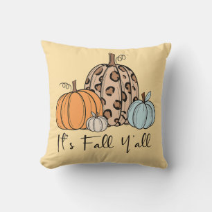 Cojín Decorativo Calabaza de moda de otoño “Es otoño, chicos” cit