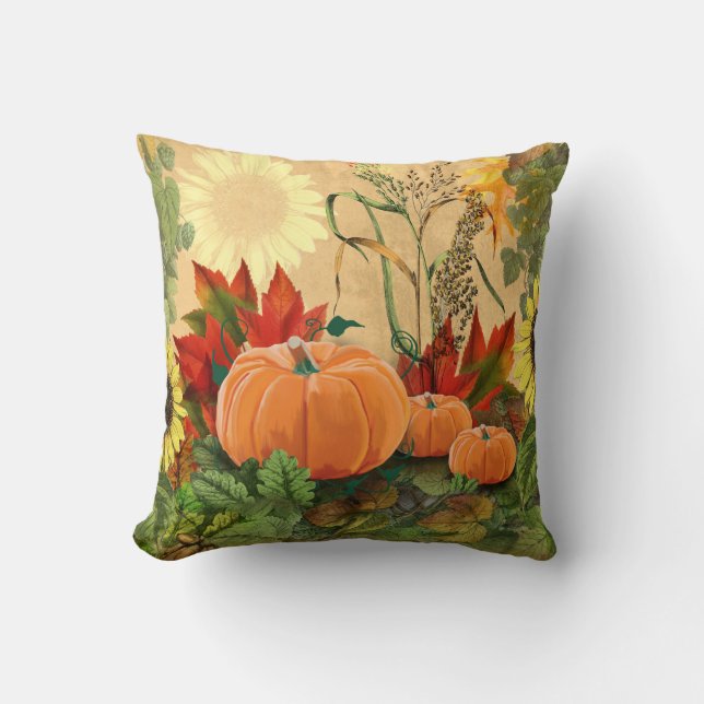 Cojín Decorativo Calabaza de otoño (Anverso)