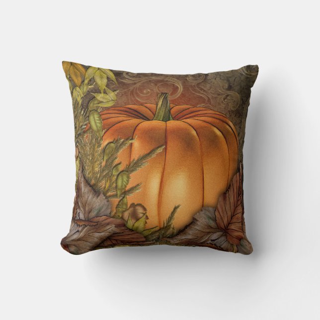 Cojín Decorativo Calabaza de otoño (Anverso)