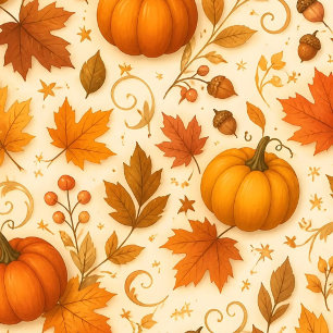 Cojín Decorativo Calabaza de Otoño & Hojas de Arce 