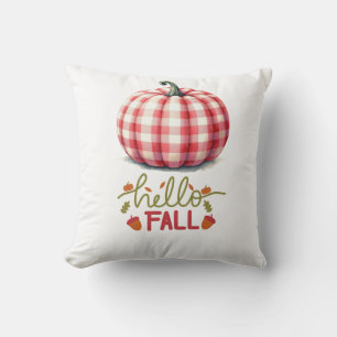 Cojín Decorativo Calabaza de platillo de chicharrón lindo hola otoñ