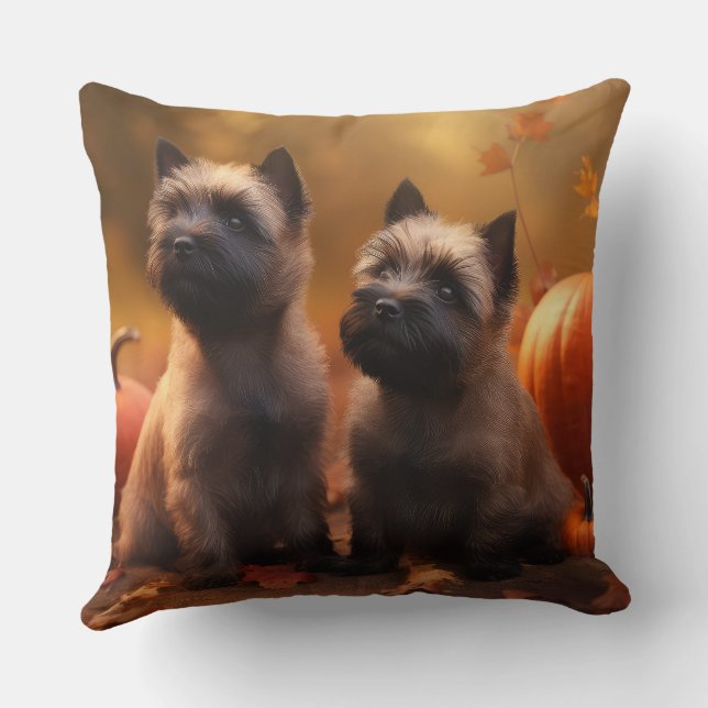 Cojín Decorativo Calabaza deslumbrante de Cairn Terrier (Reverso )