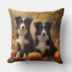 Cojín Decorativo Calabaza deslumbrante del otoño boreal Collie Pupp