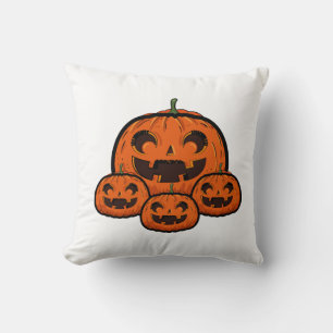 Cojín Decorativo Calabaza divertida de Halloween, Halloween espeluz