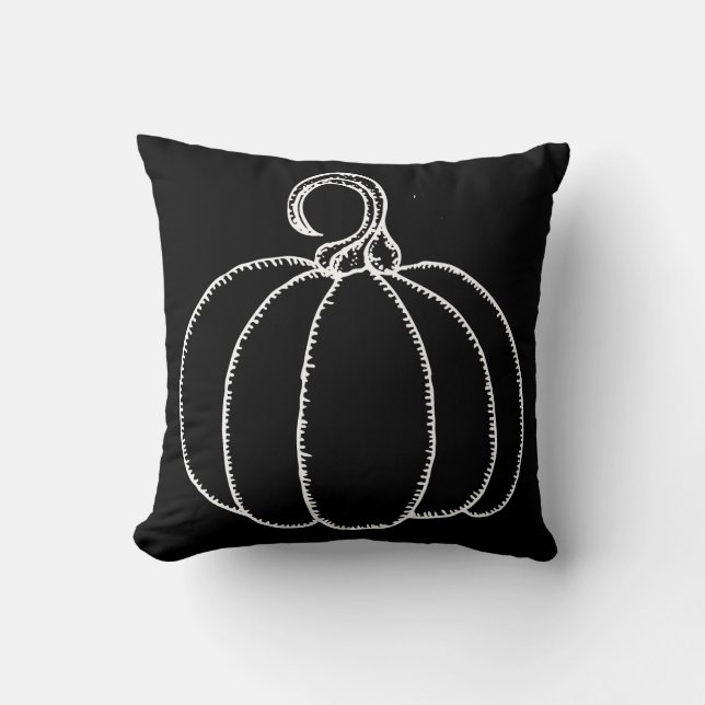 Cojín Decorativo Calabaza divertida feliz de Halloween (Anverso)