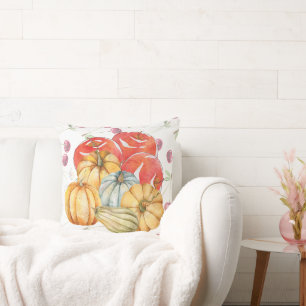 Cojín Decorativo Calabaza divertida y temporada de otoño de manzana