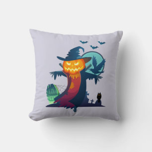 Cojín Decorativo Calabaza Espantapájaros Asustadizo de Halloween Em