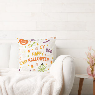 Cojín Decorativo Calabaza espumosa y divertida - Colorido patrón de