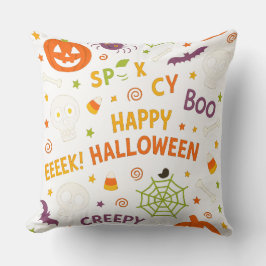 Cojín Decorativo Calabaza espumosa y divertida - Colorido patrón de