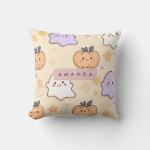 Cojín Decorativo Calabaza Fantasma Cosy Personalizada Fall Hallowee