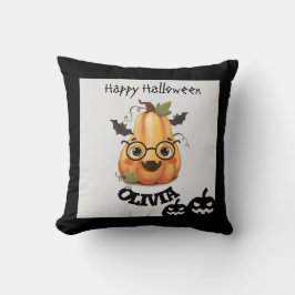 Cojín Decorativo Calabaza fantasmal con gafas Halloween