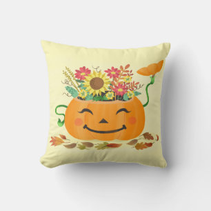 Cojín Decorativo Calabaza floral de Halloween