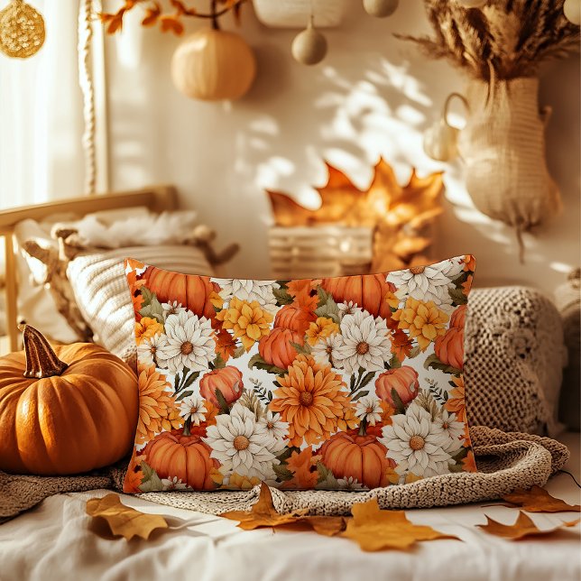 Cojín Decorativo Calabaza floral de otoño (Subido por el creador)