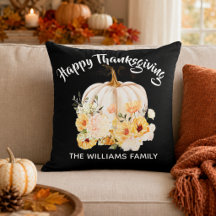 Calabaza Floral Personalizada Feliz Día de Acción