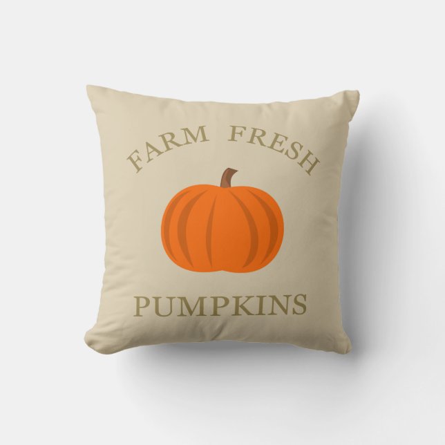 Cojín Decorativo calabaza fresca de granja (Anverso)